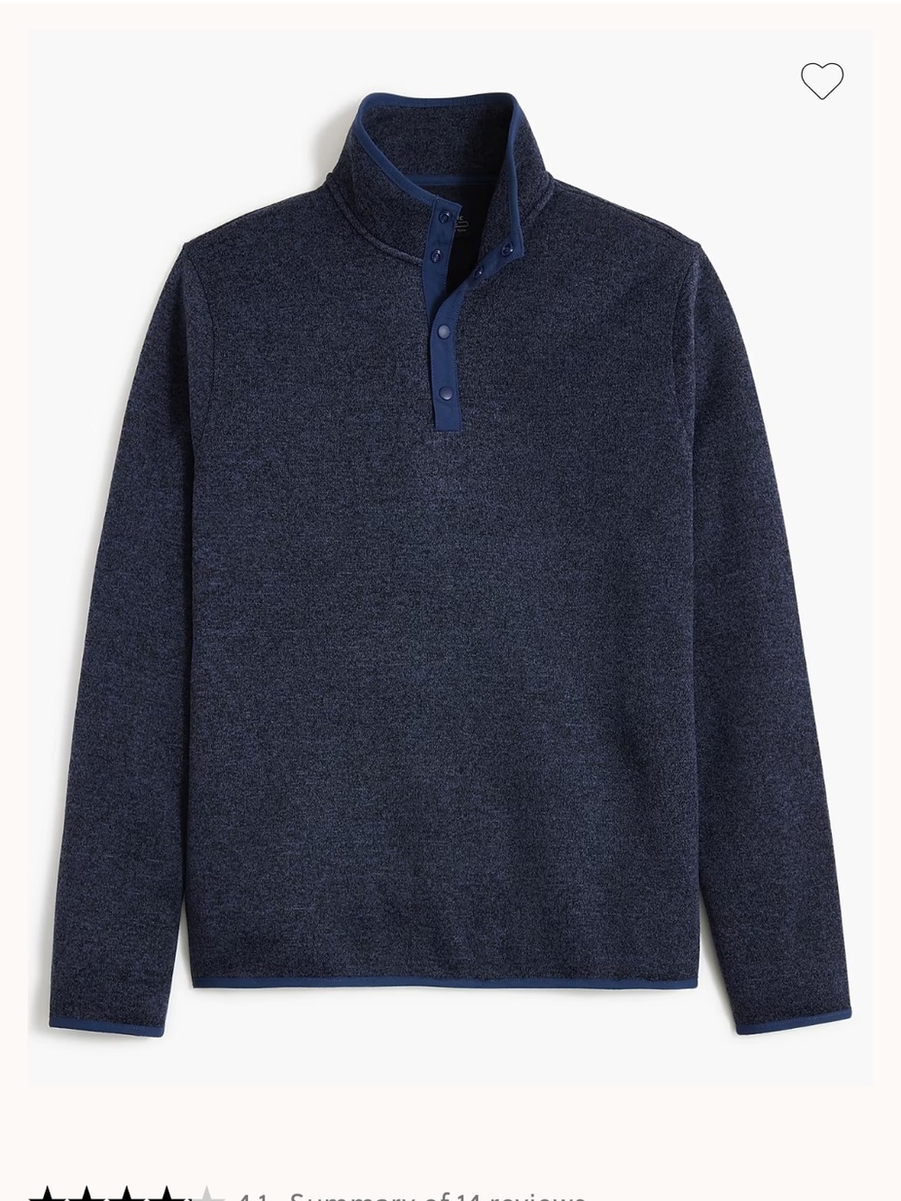 EUC J. Crew Marled Fleece Half Snap.
Size Small. Color is Dark Blue.